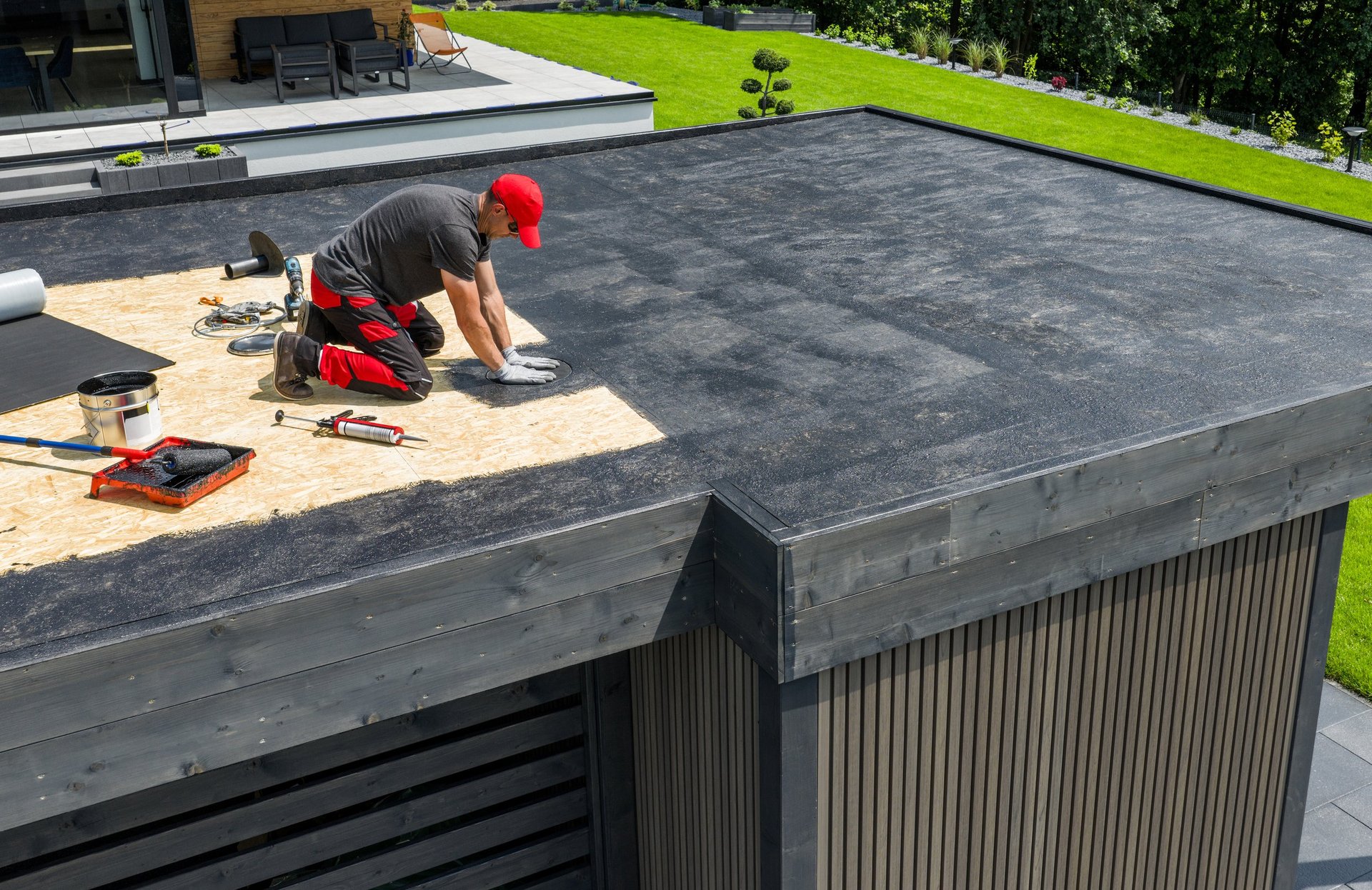 EPDM flat roof installation